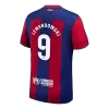 Men's Barcelona LEWANDOWSKI #9 Home Soccer Short Sleeves Jersey 2023/24 - worldjerseyshop