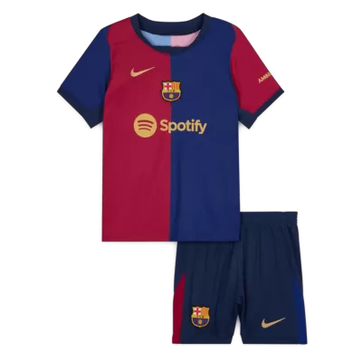 Kids Barcelona Home Soccer Jersey Kits(Jersey+Shorts) 2024/25 - worldjerseyshop