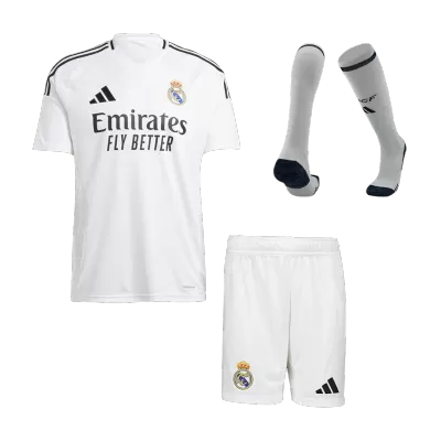 Men's Real Madrid Home Soccer Whole Kits(Jerseys+Shorts+Socks) 2024/25 - worldjerseyshop