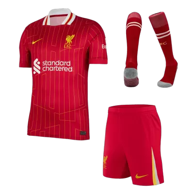 Men's Liverpool Home Soccer Whole Kits(Jerseys+Shorts+Socks) 2024/25 - worldjerseyshop