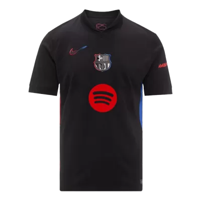 Men's Barcelona Away Soccer Short Sleeves Jersey 2024/25 - Spotify Logo Without Text - worldjerseyshop