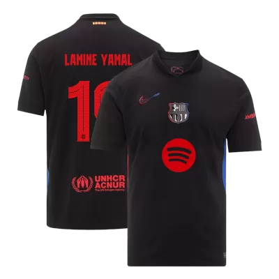 Men's Barcelona LAMINE YAMAL #19 Away Soccer Short Sleeves Jersey 2024/25 - UCL(Spotify Logo Without Text) - worldjerseyshop