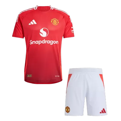 Men's Manchester United Home Player Version Soccer Kit(Jersey+Shorts) 2024/25 - worldjerseyshop