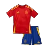 Kids Spain Home Soccer Jersey Kits(Jersey+Shorts) 2024 - worldjerseyshop