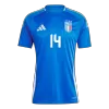 Men's Italy CHIESA #14 Home Soccer Short Sleeves Jersey 2024 - worldjerseyshop