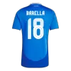 Men's Italy BARELLA #18 Home Soccer Short Sleeves Jersey 2024 - worldjerseyshop