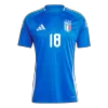 Men's Italy BARELLA #18 Home Soccer Short Sleeves Jersey 2024 - worldjerseyshop